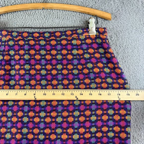 Womens Kuhlman Made In Italy Size 42 Skirt Wool Colorful - Picture 7 of 10